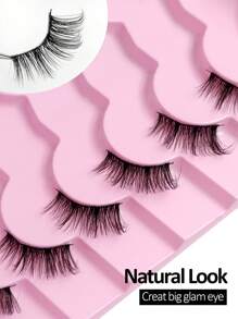 7 Pairs Rikuaild Soft & Natural Cat Eye False Eyelashes, Fluffy & Wispy Eyelash Extensions - Natural Lashes - View 5