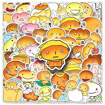 50 张卡通焦面包图案贴纸，可爱卡哇伊装饰贴纸，适用于行李箱、铅笔盒、计划器等。