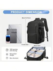 Mochila de viaje para mujeres, aprobada por aerolíneas, mochila deportiva casual impermeable de gran capacidad, ideal para viajes de trabajo, negocios, vacaciones, universidad, exterior, excelente regalo para mamá, papá, hija, amigo, Día de San Valentín, Año Nuevo, con tamaño de cabina de 40x20x25cm - Multicolor - Ver 6