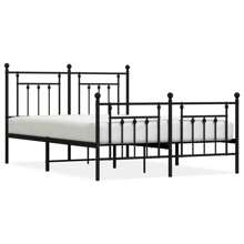 Stylish Black Metal Bed Frame With Footboard For 140x200cm Mattress Support - Black - View 2