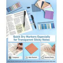 Nicpro Aesthetic Book Annotation 57 PCS Kit With Pen Case, 12 Dual Highlighters, 6 Mechanical Pencil, 5 Gel Pens, 2 Markers 1200PCS Transparent Sticky Notes And Tabs For Bible Study Student Stationary, Back To School - 多種顏色 - 查看 5