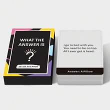 50pcs/Set Card Game For Party, Board Game - "What's The Answer?" Interactive Game For Couples, Friends, Party Supplies, Guessing Game, Couple Game Cards, Portable Cards, Valentine's Day Gifts, Party Entertainment, Perfect Date Night, Family Gathering Entertainment Card Game, Friends Party Card Game, Holiday Entertainment Game, Couples Card Game, Couples Card Game, Couple Cards, Game Day, Holiday Game, Games, Board Game, Card Game