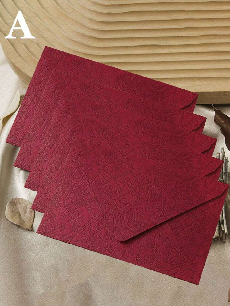 20pcs/10pcs/5pcs Envelope, Office Envelope, Wedding Invitation Card, Western Style Business Invitation, Card Paper Envelope, High-End Linen Envelope, Friend Gift Card, Wood Grain Envelope, Wax Seal, Stationery, VIP Invitation,Christmas - Set - View 4