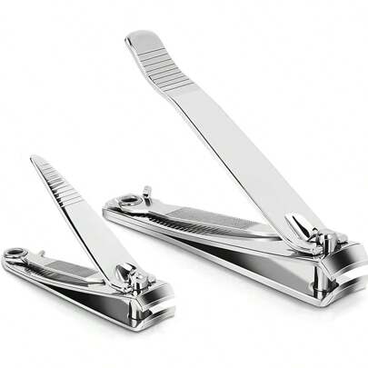 4/3/2件套指甲刀套装，防溅指甲刀，不锈钢指甲和脚趾甲刀，耐用宽刀片，适合所有人的指甲护理工具，卧室、浴室、指甲清洁和修复