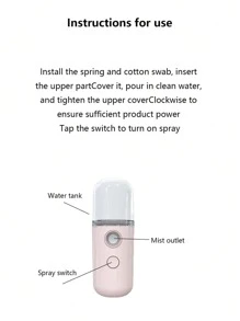 Atomizador facial recargable con tecnología nano de humidificación y inyección de oxígeno, pequeño y portátil para uso doméstico - Multicolor - Ver 4