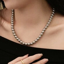 Round White Simulated Shell Pearl Necklace Strand | Pearl Choker Necklace | Jewelry For Women | Birthday Christmas Gift For Mom Wife Sister Best Friend, Gift Box Not Included - 45CM Length Necklace - View 14