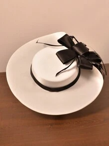 Chapéu Elegante Feminino, Chapéu de Moda Francesa, Mini Chapéu de Noiva, Chapéu de Estilo Britânico, Chapéu de Senhora, Chapéu Vintage, Chapéu com Laço, Tiara para Festa de Aniversário, Chapéu para Banquete de Casamento, Chapéu Preto, Chapéu de Corrida, Chapéu Formal, Chapéu Oversized