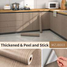 1 Roll Modern Imitation Wood Grain Self-Adhesive Wallpaper, Removable And Reusable, Easy Installation, Heat Resistant, Waterproof And Moisture-Proof PET Material Wallpaper For Home Decor, Sizes 40/60/80*300/500/1000cm, Suitable For Living Room, Dining Room, Bedroom, Kitchen, Office Walls, As Well As Desks, Cabinets, Wardrobe, Countertop Furniture Renewal - Multicolor - View 25