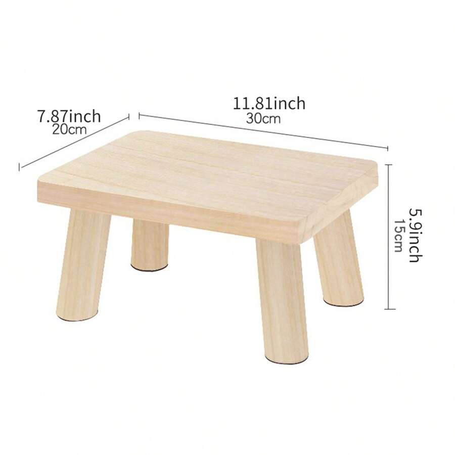 Wood Step Stool,Wooden Bedside Step Stool Adults For Kitchen,Bathroom,Bedroom, Shoe Changing Stool - Beige - View 1