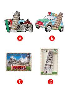1pc 3D City Landscape Embossed Magnetic Fridge Sticker, Creative 3D Italy Travel Souvenir Magnetic Sticker, Creative Gift Souvenir Home Decor Craft Festival Gift Magnet - Multicolor - View 7