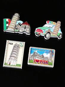 1pc 3D City Landscape Embossed Magnetic Fridge Sticker, Creative 3D Italy Travel Souvenir Magnetic Sticker, Creative Gift Souvenir Home Decor Craft Festival Gift Magnet - Multicolor - View 1
