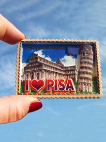 1pc 3D City Landscape Embossed Magnetic Fridge Sticker, Creative 3D Italy Travel Souvenir Magnetic Sticker, Creative Gift Souvenir Home Decor Craft Festival Gift Magnet - Multicolor - View 9