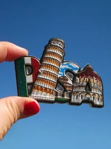 1pc 3D City Landscape Embossed Magnetic Fridge Sticker, Creative 3D Italy Travel Souvenir Magnetic Sticker, Creative Gift Souvenir Home Decor Craft Festival Gift Magnet - Multicolor - View 10