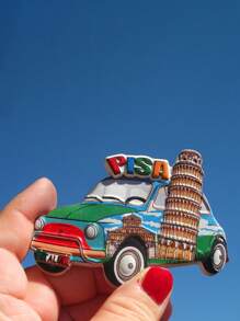 1pc 3D City Landscape Embossed Magnetic Fridge Sticker, Creative 3D Italy Travel Souvenir Magnetic Sticker, Creative Gift Souvenir Home Decor Craft Festival Gift Magnet - Multicolor - View 4