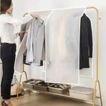 1pc Hanging Garment Bag, Transparent Clothing Cover Protector For Suits, Coats, Dresses, Storage Organization, Anti-Dust Clothing Protector Bag For Wardrobe Clothing Protective Cover, Dust-Proof Clothing Cover, Wardrobe Protective Cover, Clothing Dust-Proof Cover, Clothing Cover, Long Clothing Cover, To Prevent Dust, Moisture, Insect Pests, Travel Clothing Bag, Portable Clothing Cover, Foldable Clothing Protective Cover, Seasonal Clothing Protection, Seasonal Clothing Storage Cover, Moisture-Proof Clothing Bag, Transparent Dust-Proof Cover, Dress Dust-Proof Cover, Wedding Dress Protective Cover, Suit Cover, Workwear Cover, Clothing Used In Formal Occasions, To Prevent Dust, Wrinkles And Quality Degradation, Suitable For Hanging Dresses, Wedding Dresses Or Business Suits. Wedding Dress Storage,Personalized Wedding Favors,Wedding Decor,Groom Dust Cover,Bride,Bridal,Best Man, Bridesmaid