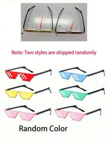 12 sztuk Mozaikowe Okulary Pixel, Zabawne Dekoracyjne Rekwizyty Na Imprezę Do Zdjęcia, Pikselowe Miniaturowe Akcesoria Do Gry Mozaikowe Dla Mężczyzn I Kobiet - Wielokolorowe - Zobacz 5