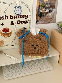 Cartoon Plush Puppy Tissue Box, Living Room Tabletop Decor, Bedroom Decor Accessory, Bathroom Tissue Box Decor (The Actual Product May Have Minor Defects As Shown In The Image.)
