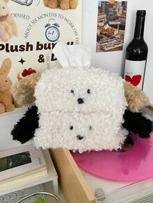 Cartoon Plush Puppy Tissue Box, Living Room Tabletop Decor, Bedroom Decor Accessory, Bathroom Tissue Box Decor (The Actual Product May Have Minor Defects As Shown In The Image.)