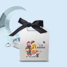 10pcs EID Mubarak Cardboard Treat Gift Boxes For Islam Eid Mubarak Candy Box Goody Gifts Boxes Crafting Cookie Boxes