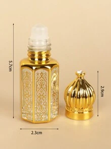 1/3Pcs Premium Golden Glass Essential Oil Roller Bottles,6ml Travel-Ready Bottles With Glass Ball And Crown Caps,Perfect For Perfume, Lip Gloss, & On-The-Go Beauty