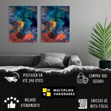 Abstract Decorative Frame Strong Colors Fabric Printing Infinite Edge - 彩色 - 查看 9
