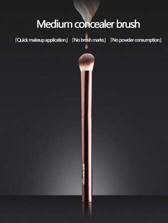 1pc Medium Crescent Concealer Brush, Seamless Metal Handle, Oval Concealer Brush, Soft Polyester Fiber, Non-Allergenic, Seamless Coverage, Suitable For All Skin Types, With Metal Handle,Foundation Brush,Concealer Brush,Blush Brush,Contour Brush,Blush Brush,Bronzer Brush,Powder Brush,Foundation Brush,Blush Brush