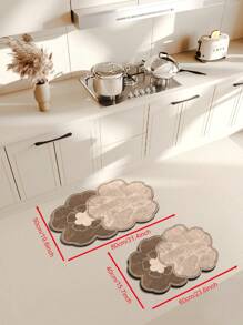 1pc Patterned Bathroom Mat, Entrance Carpet, Silica Gel Absorbent Mat, Non-Slip Washroom Floor Mat - Multicolor - View 12