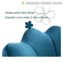WAHSON OFFICE CHAIRS 1PC Wahson Velvet Armchair Armchair With Gold Legs, Comfortable Bedroom Armchair Relax Chair For Living Room/Bedroom - 水鴨藍 - 查看 4