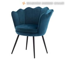 WAHSON OFFICE CHAIRS 1PC Wahson Velvet Armchair Armchair With Gold Legs, Comfortable Bedroom Armchair Relax Chair For Living Room/Bedroom - 水鴨藍 - 查看 6