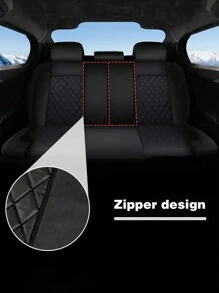 9pcs Universal Luxury Quilted PU Leather Car Seat Covers For 5-Seater Vehicles, Split Front And Rear Bench Seat,Airbag Compatible, Breathable, Anti-Slip Cushion Protector For Car, SUV, Sedan, Van, Automotive Interior Covers, Airbag Compatible, 9PCS Included : 2 Front Seat Covers, 1 Backrest Cover, 1 Back Seat Cover And 5 Headrest Covers.