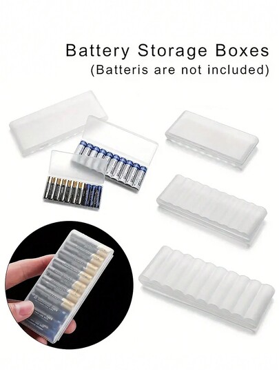 Hộp đựng pin nhựa trong suốt 4/5/10 khe cho pin AAA/AA/18650 Hộp đựng pin cứng Hộp đựng phụ kiện