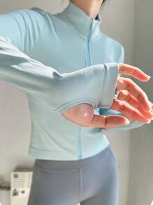 Women's Professional Seamless Zipper Jacket, Tight-Fitting Activewear For Running, Gym, Yoga