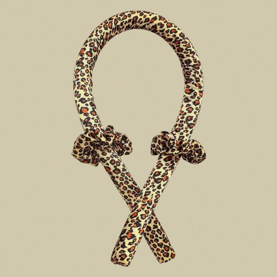 No-Heat Wave Curling Wand With Scrunchie Curling Tool Hairstyling Accessories - Leopard - View 1