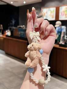 1 件珍珠熊吊饰手机挂绳，全新可爱手工腕带 DIY 配件 - 彩色 - 查看 14