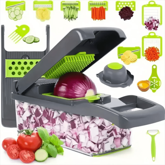 Slicer 14/16 In 1 With Basket Chopper Fruit Slicer Potato Slicer Carrot Slicer Multifunctional Vegetable Cutter