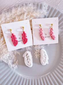 2 piezas Cortadores de arcilla con plumas | Cortadores de arcilla estilo bohemio | Cortadores de pendientes para San Valentín | Cortadores de arcilla con relieve detallado | Cortadores de arcilla para hacer joyas