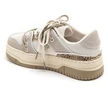 Thick-Soled Sports Shoe With Embossed Details - Leopard - View 3