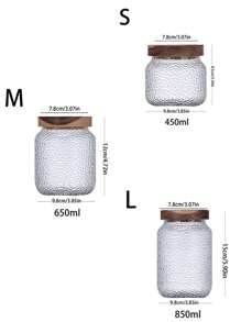 1pc Vintage Style Hammered Glass Canister, Tea/Coffee/Bean Storage Container With Nut And Cereal Snack Organizer