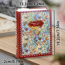 1pc,A5, Morris Art Hardcover Vintage Note Pads-256pages,Hand-Drawn Coloring Pages, Classic Design Color Pages Thick Book,Laser Foil Stamped Diary, Sticky Notes, Perfect Gift,Travel Diary,Back To School - Multicolor - View 9