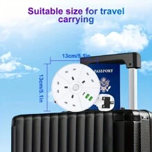 New Multifunctional Power Board/Power Socket/Strip Plug, Equipped With 4 Power Sockets, Paired With (2 USB-A) (1 TYPE-C), 2-Meter Power Cord/Automatic Short Circuit Protection Function/Suitable For Home, Office, Kitchen, Garage, Outdoor Use. - UK Plug(220-240V) - View 3
