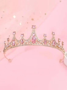 1 件女孩水晶手工公主头饰皇冠头饰，花童生日发饰 - 彩色 - 查看 14