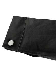 Women's Denim Short Coat Solid Color Long Sleeve Lapel Jacket Button Down Distressed Hem Crop Jeans Coat