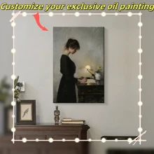 个性定制纯手绘油画，包含肖像画、真人写实画、婚纱照、宠物特写、风景画、静物画 - 彩色 - 查看 3