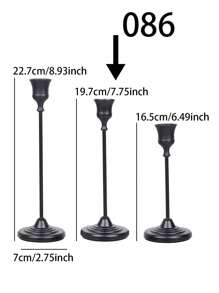 3 件浪漫欧式烛光晚餐婚礼装饰，餐桌中心装饰烛台，锥形烛台金属烛台，房间装饰，家居装饰 - 彩色 - 查看 3