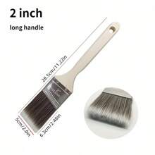 4 件套木柄斜角油漆刷套件，软毛水性涂料，清洁刷，适用于墙壁和家具的家居装饰绘画工具 - 灰色 - 查看 7