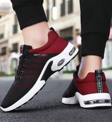 Sports Shoes, Mesh Sports Shoes, Breathable Sports Shoes, Casual Sports Shoes, Lightweight Sports Shoes, Non-Slip Tennis Shoes, Simple Multifunctional Sports Shoes - 紅色 - 查看 4