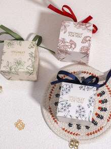 5/10pcs Floral Print Ribbon Gift Packaging Box, Creative Delicate "Specially For You" Wedding Favor Candy Bag Gift Box, Party Small Gift Birthday Valentine's Day Gift Box Valentine's Day