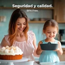 Cecotec Ctec Pack 3 Moldes Silicona Circulares para Airfryer Cfry Bucket Pack Accessories, 22x6cm, Libre de BPA, 160 g Cada una, R - ✅ Entrega de 3-5 días