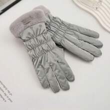 1 Par de guantes de mujer de moda cálidos para otoño e invierno, de material de terciopelo reforzado, que permiten el uso de pantalla táctil, adecuados para ciclismo al aire libre, deportes, escalada de montaña, Navidad y San Valentín, accesorios para fiestas