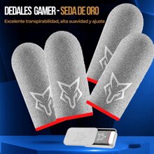 Dedales Gamer Profesionales Sarafox V10 con Fibra de Seda - Plateado - Ver 2